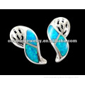 925 silver latest stud earring with opal as stone